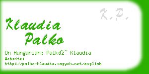 klaudia palko business card